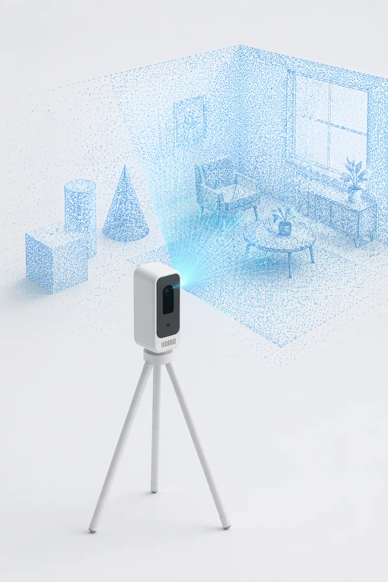 LiDAR Scanner Mapping Futuristic Point Cloud