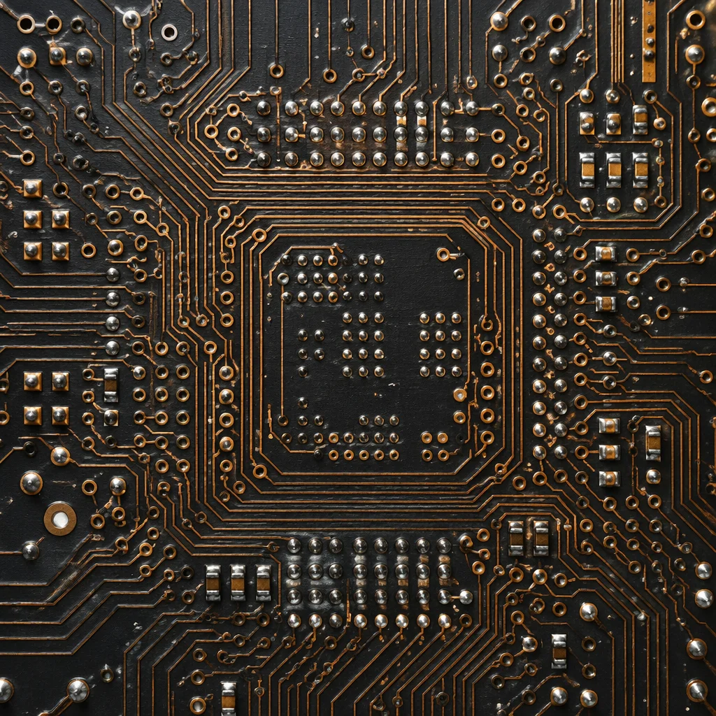 Macro Microchip Circuit Board Detail