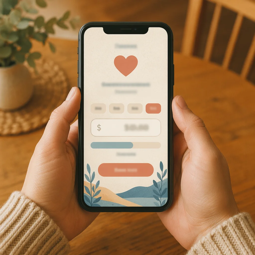 Online Giving App on Smartphone Screen