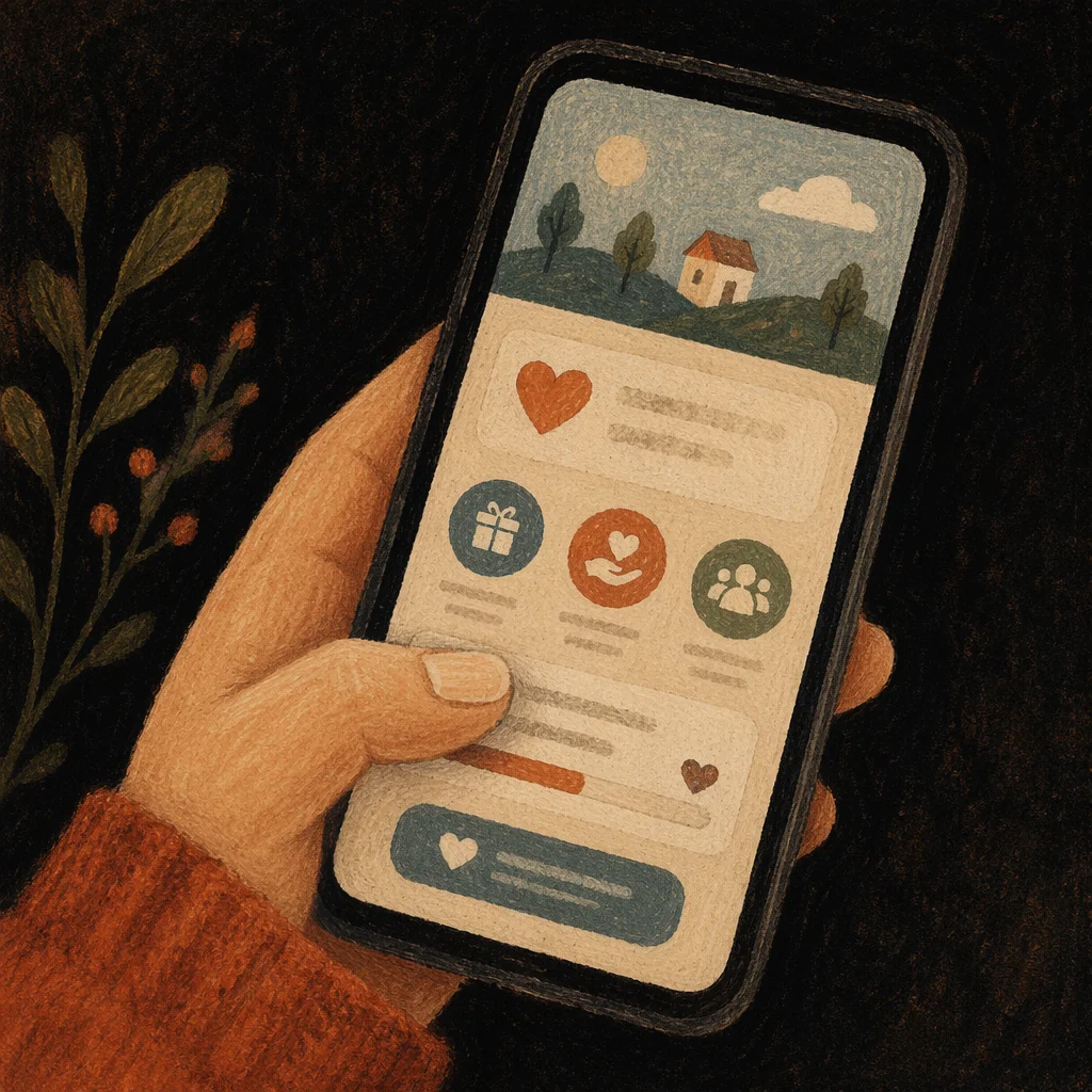 Online Giving App on Smartphone Screen