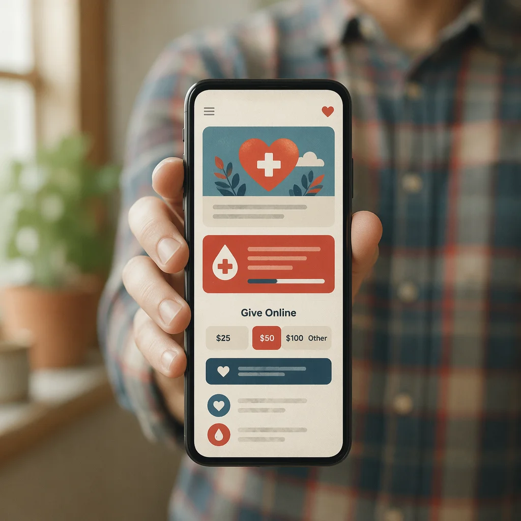 Online Giving App on Smartphone Screen