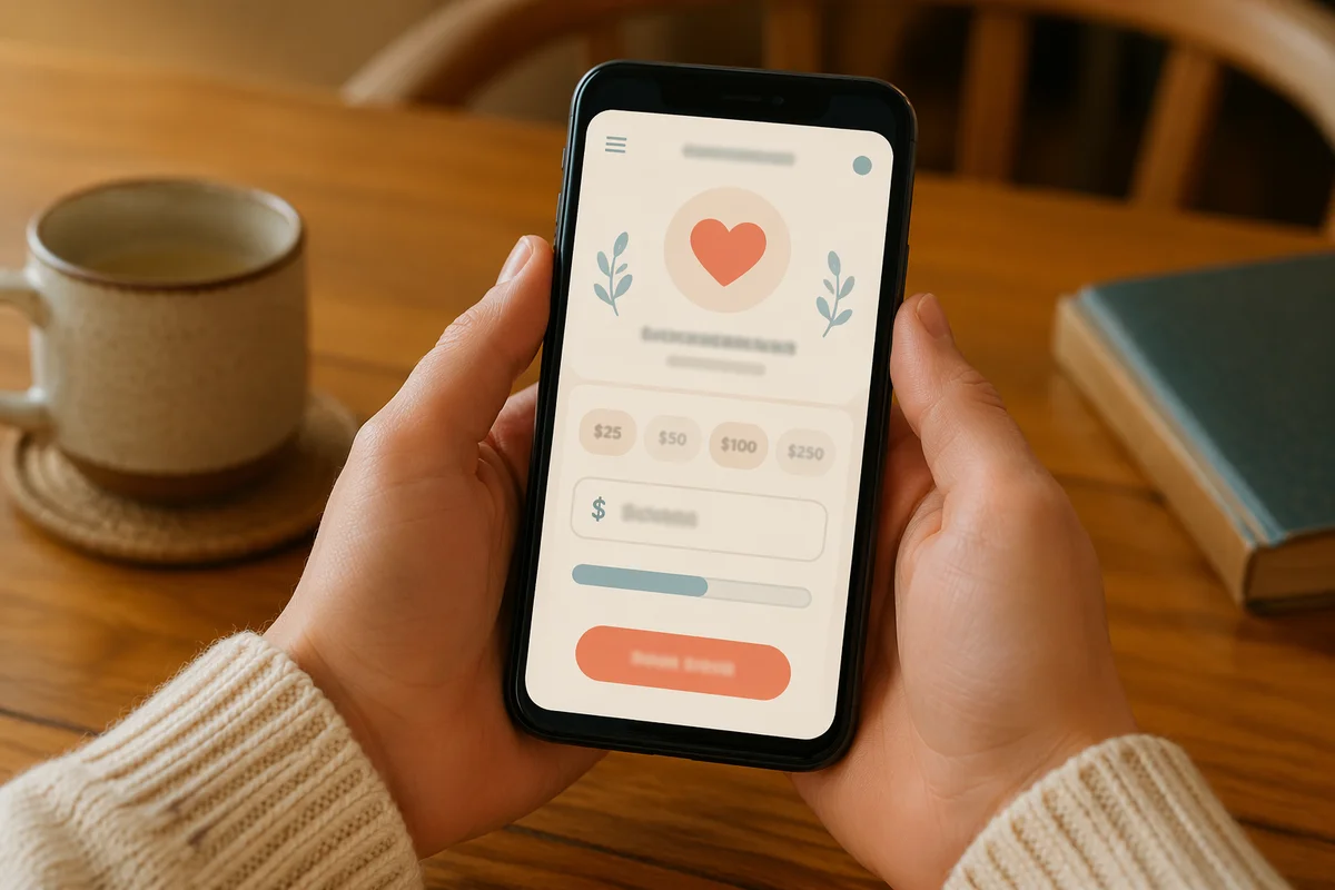Online Giving App on Smartphone Screen