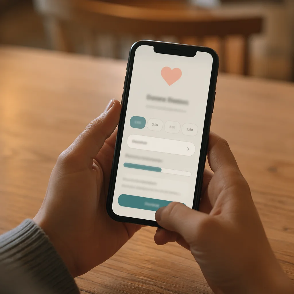 Online Giving App on Smartphone Screen