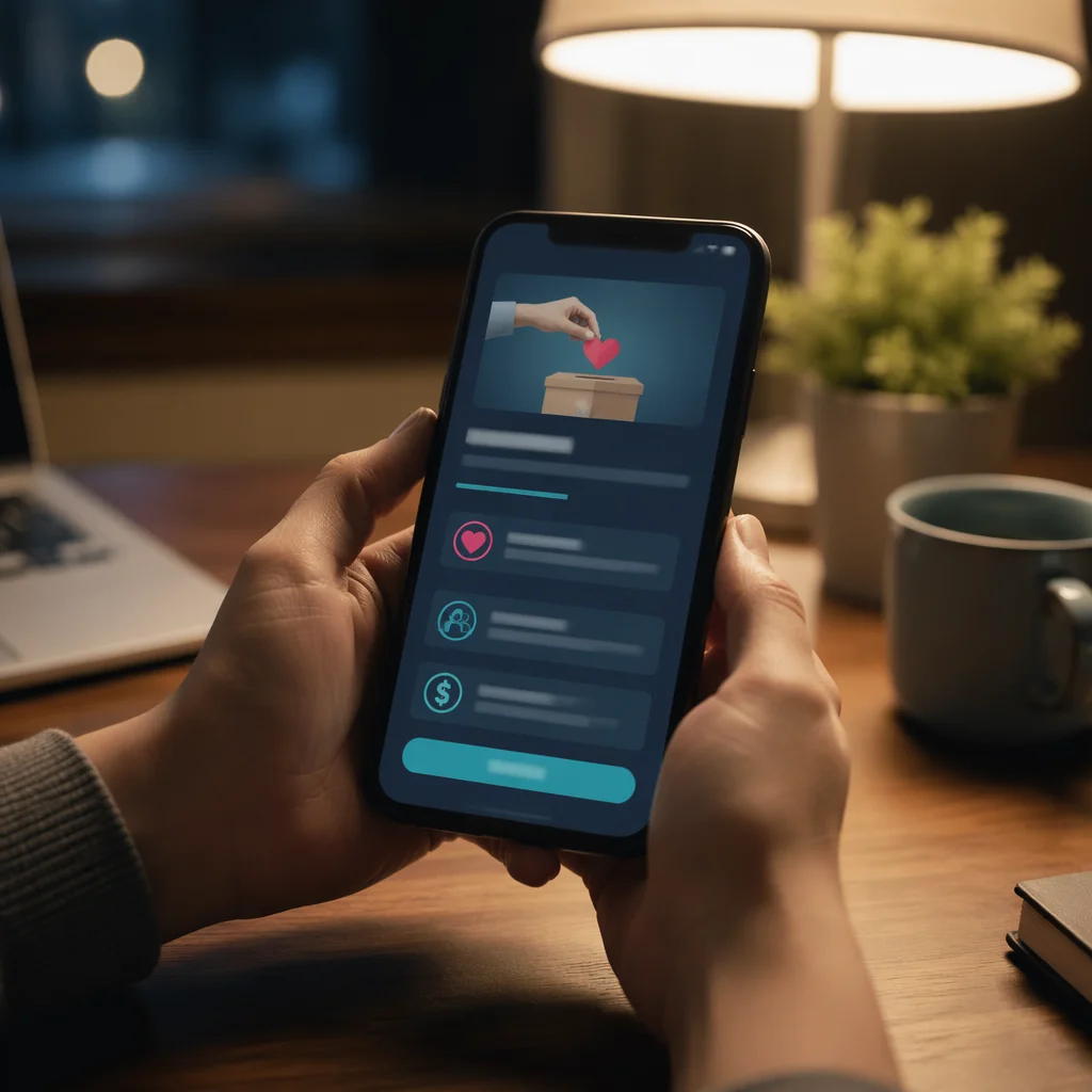 Online Giving App on Smartphone Screen