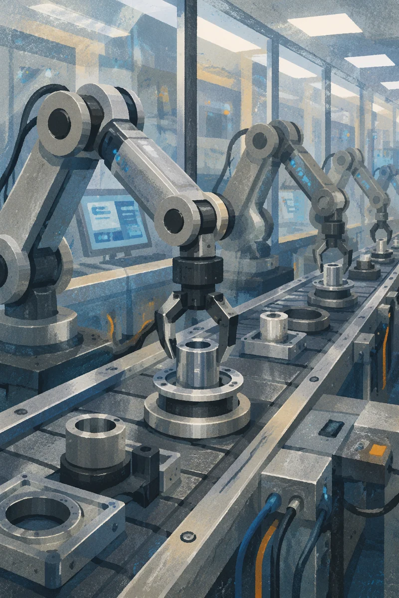 Robotic Arms in Automated Factory Line