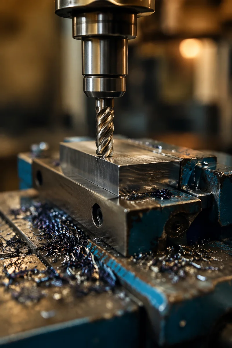 Precision Robotic CNC Milling Close Up