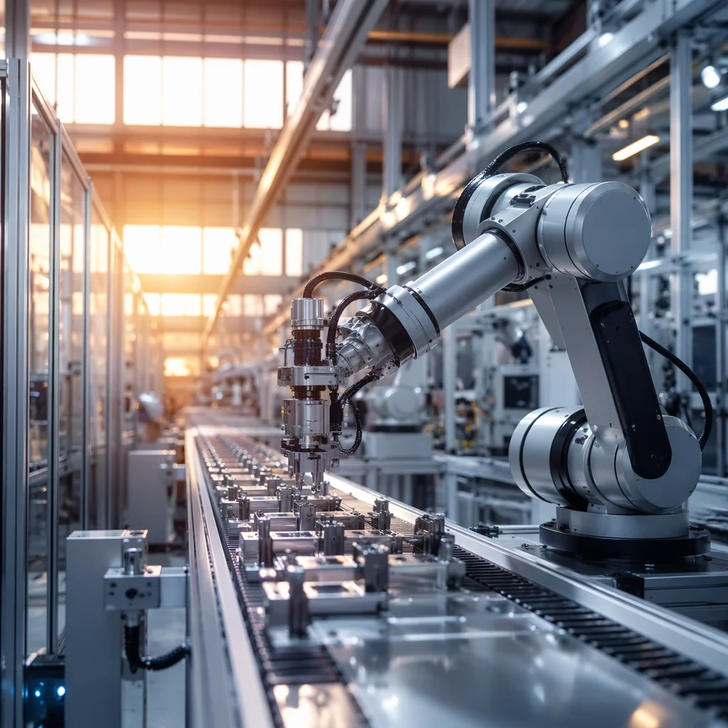 Robotic Arm in Modern Automated Factory