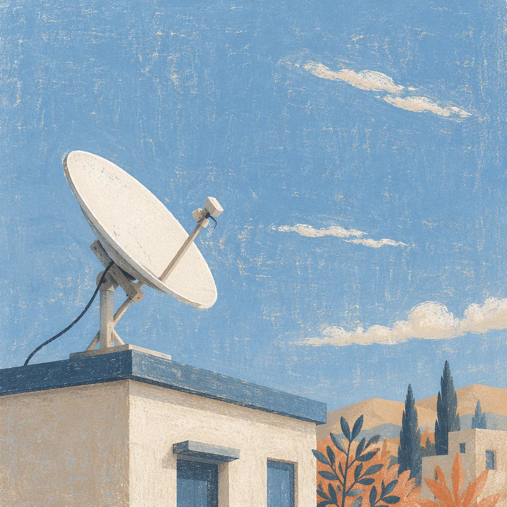 Satellite Dish Under Clear Blue Sky