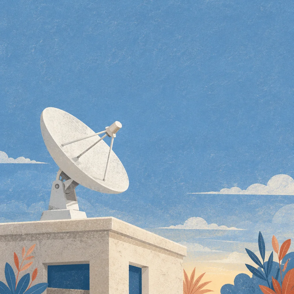 Satellite Dish Under Clear Blue Sky