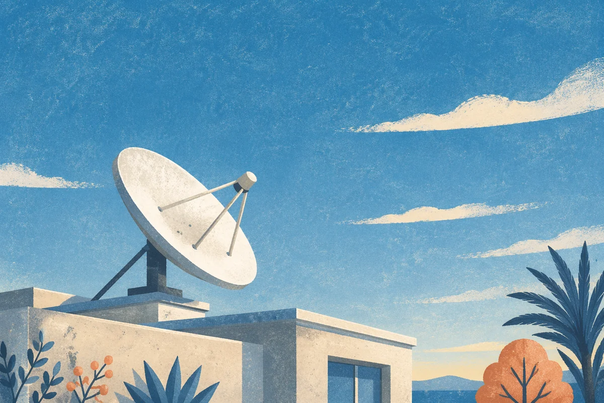 Satellite Dish Under Clear Blue Sky