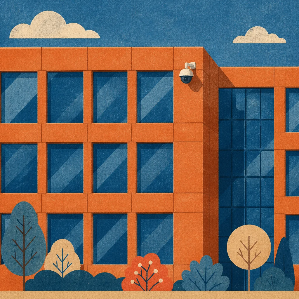 Security Camera on Modern Office Facade