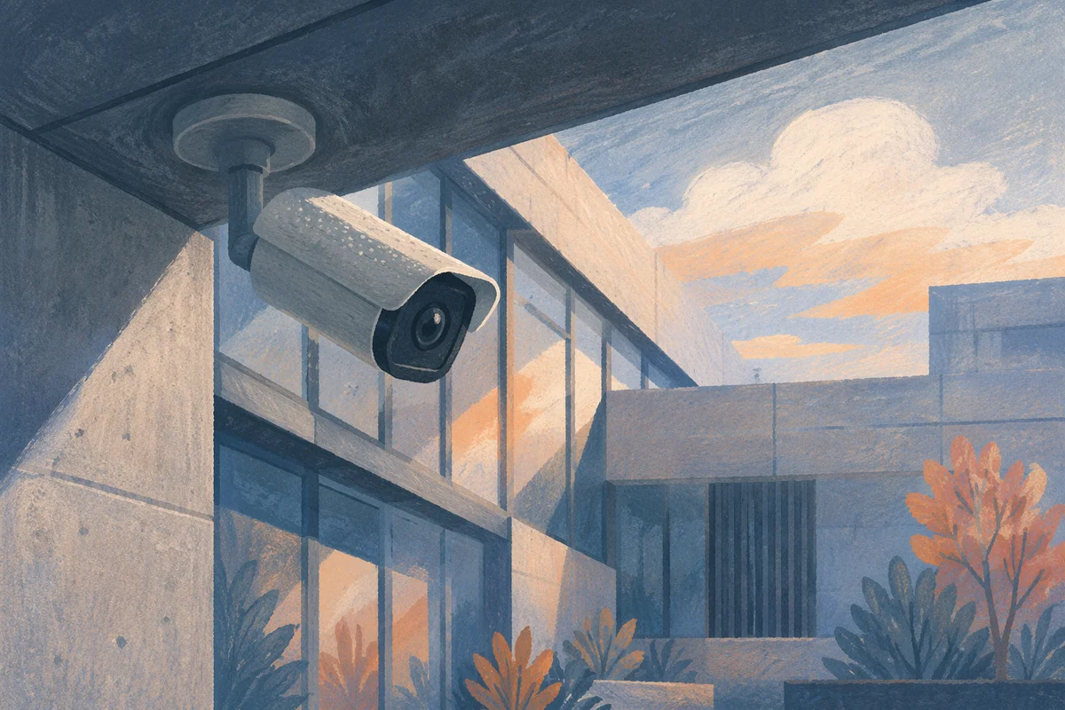 Exterior Security Camera on Modern Building