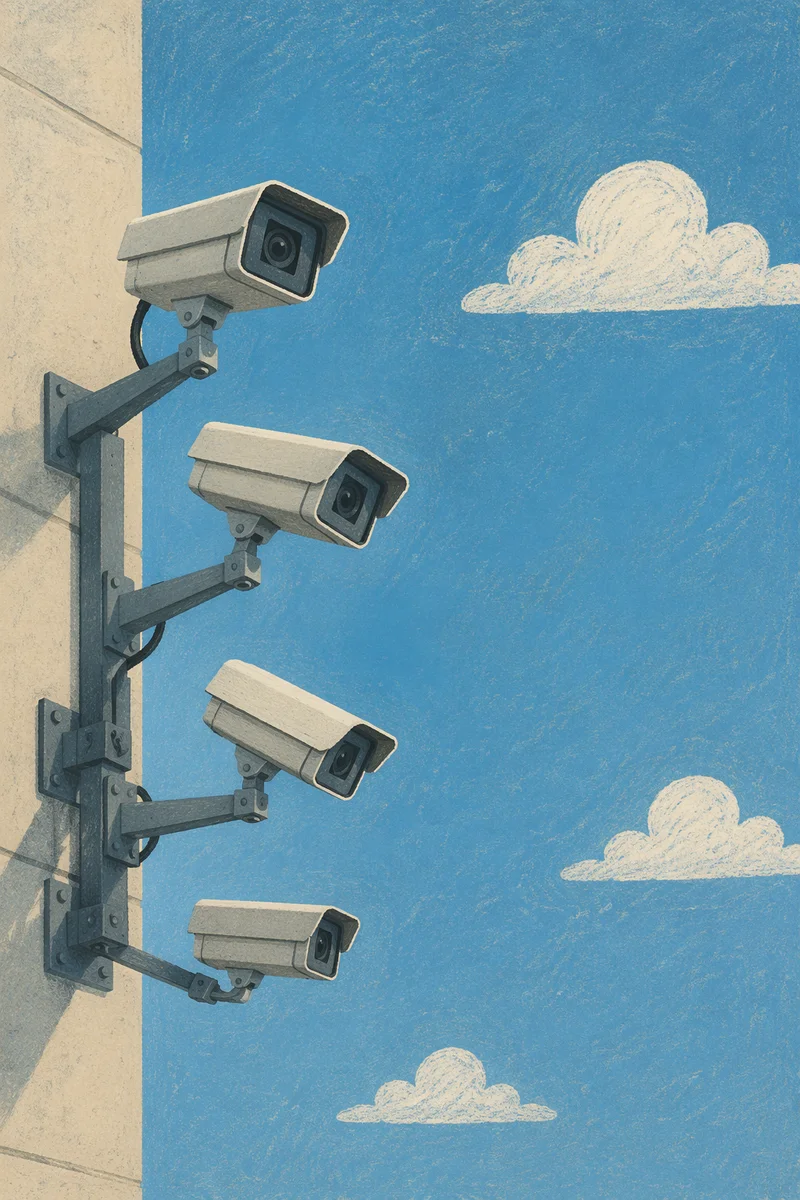 Outdoor Security Cameras on Modern Building Wall