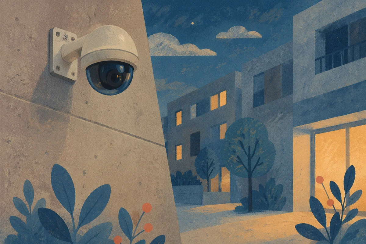 Dome Security Camera at Blue Hour