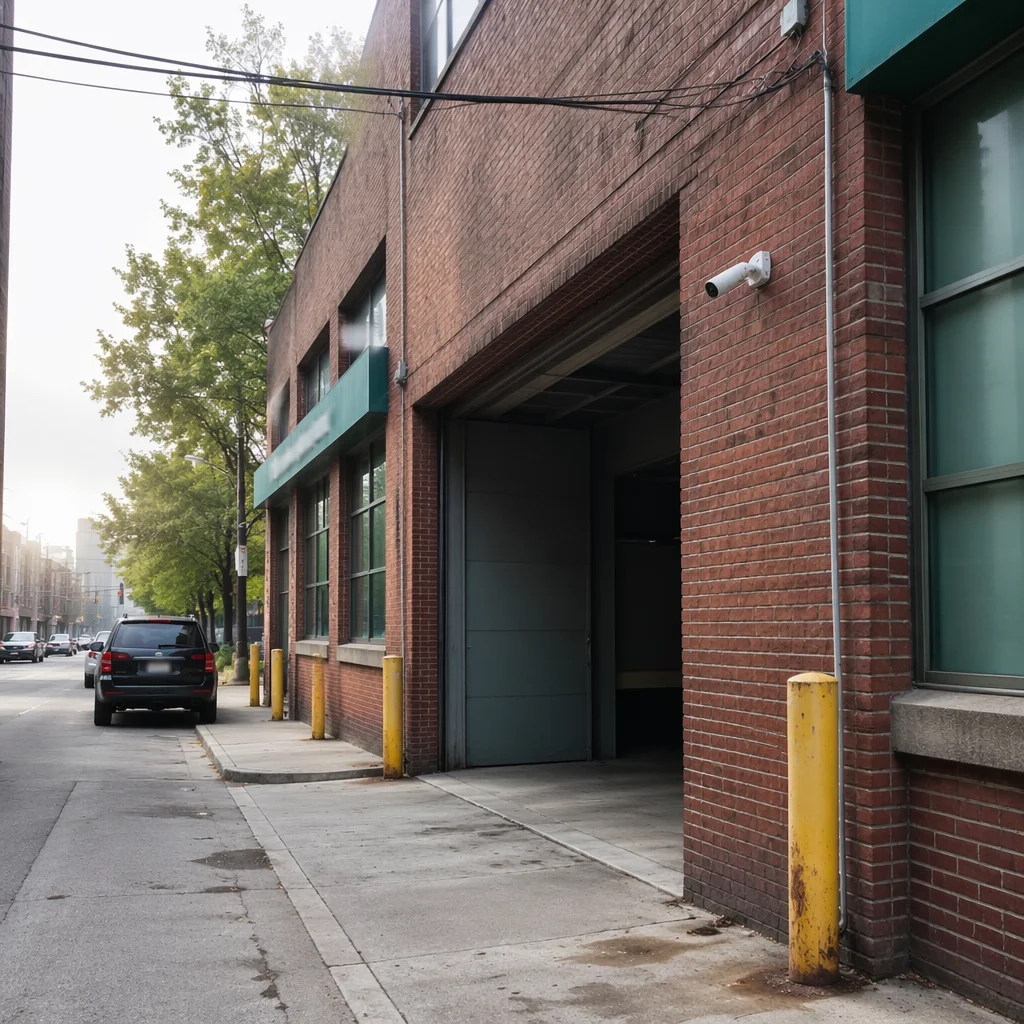 Security Camera on Urban Brick Building