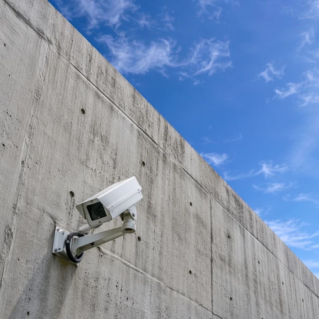 Outdoor Security Camera on Concrete Wall