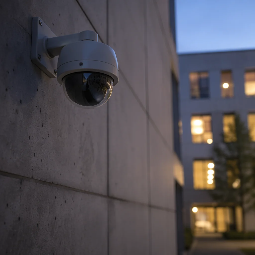 Dome Security Camera at Blue Hour