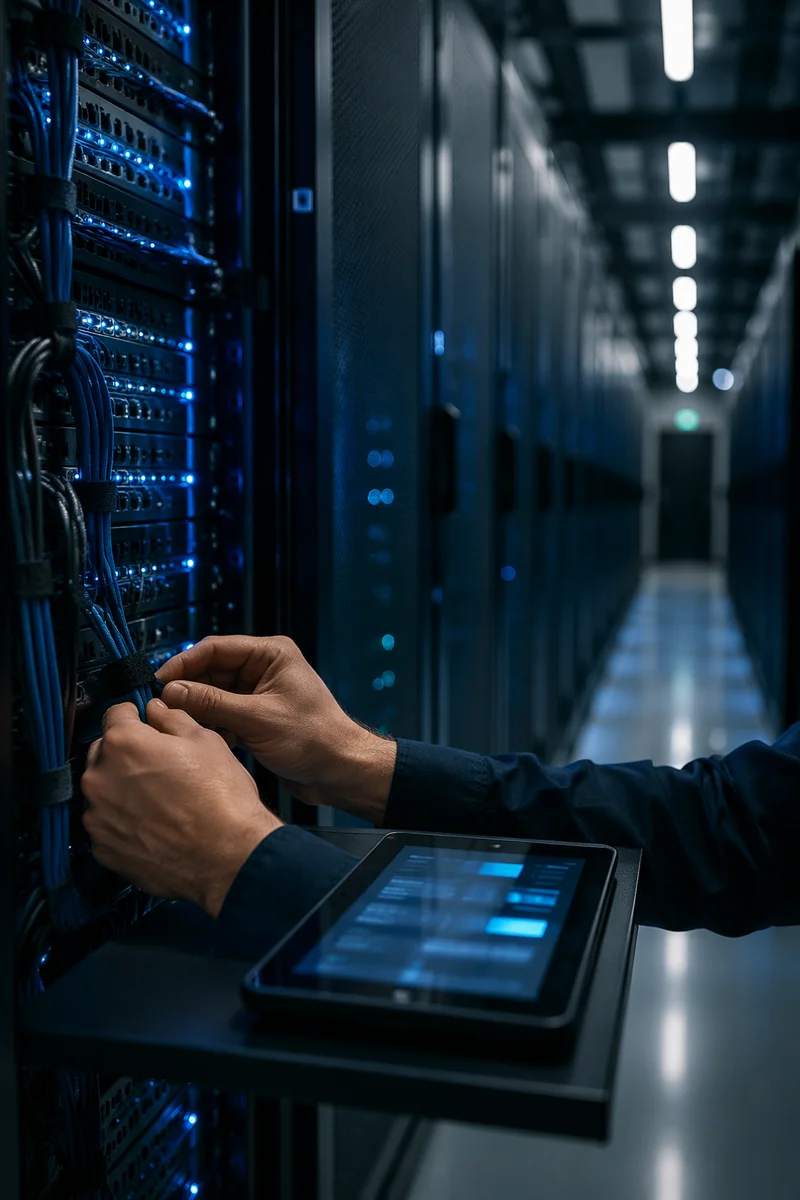 Blue Lit Server Room Stewardship