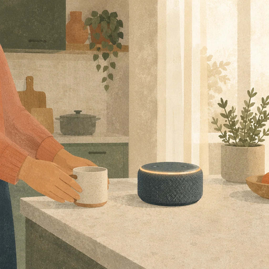 Smart Voice Assistant in Morning Kitchen