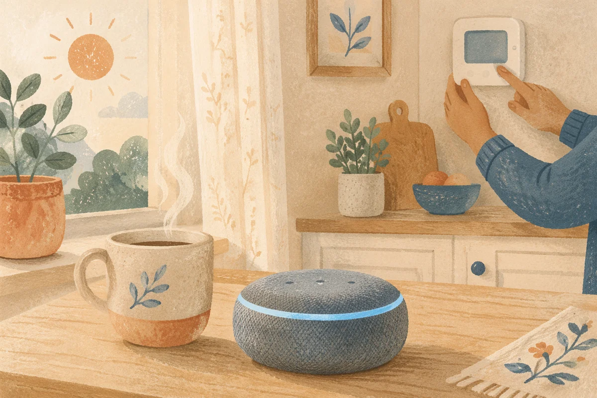 Smart Voice Assistant in Morning Kitchen