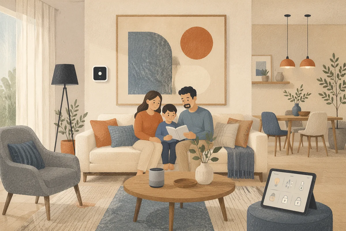 Smart Connected Living Room With Calm Daylight