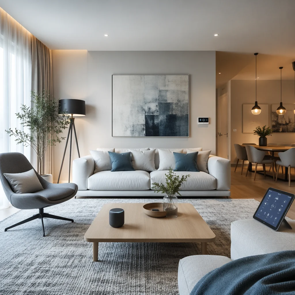 Modern Smart Home Connected Living Room