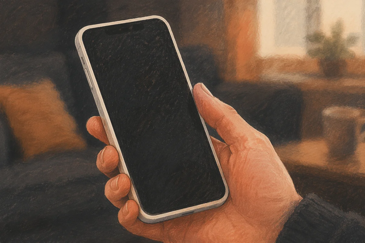 Hand Holding Smartphone With Blank Screen