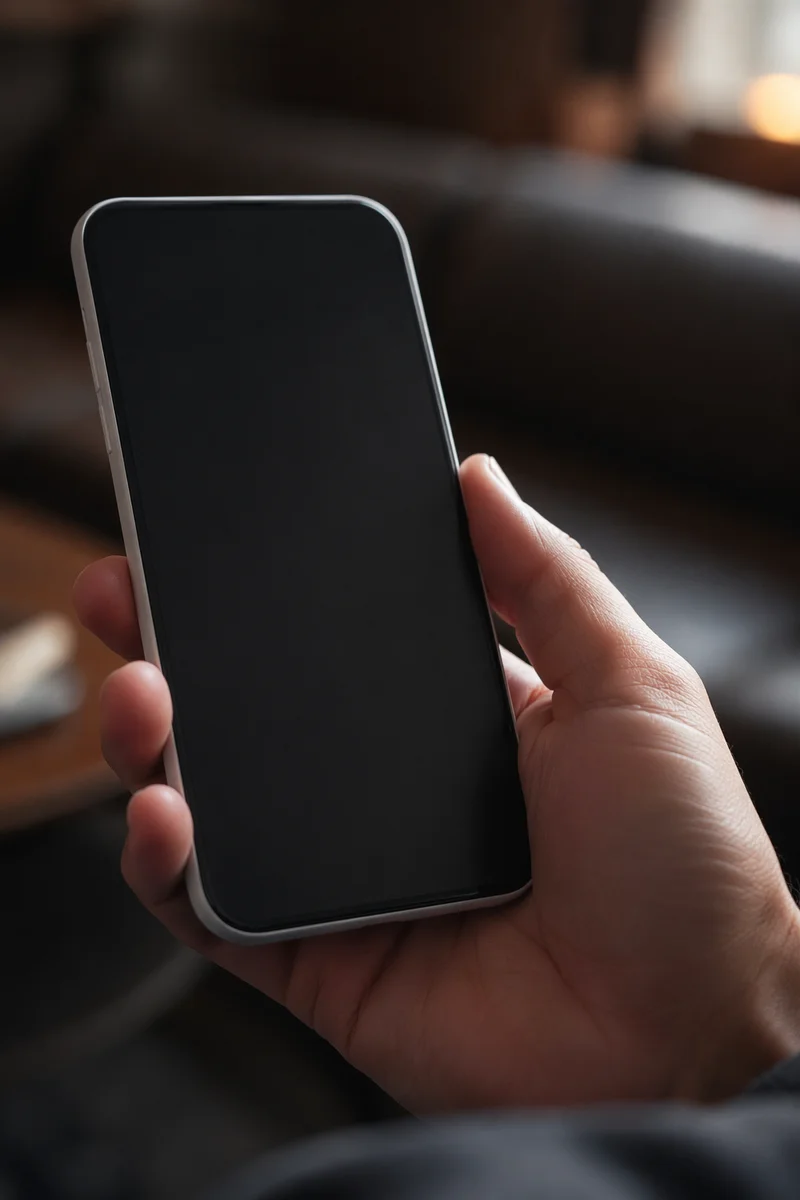 Hand Holding Smartphone With Blank Screen