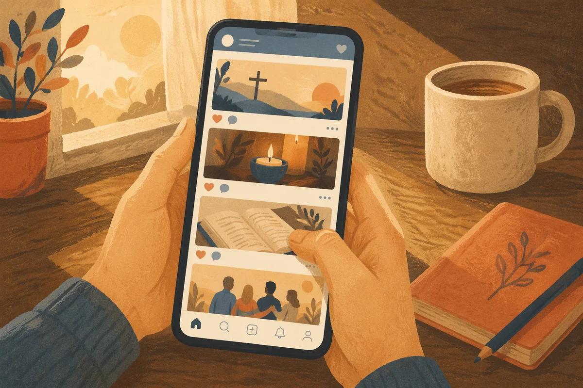 Christian Social Feed on Smartphone Screen