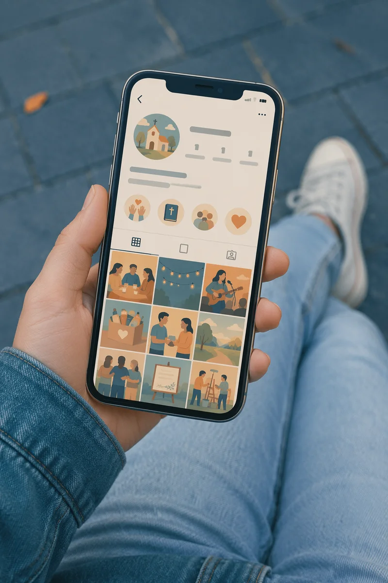 Hand Holding Smartphone Over Pavement