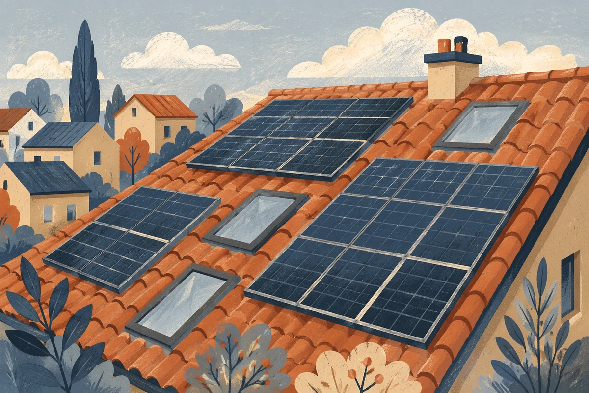 Residential Rooftop Solar Panels in Folk Art