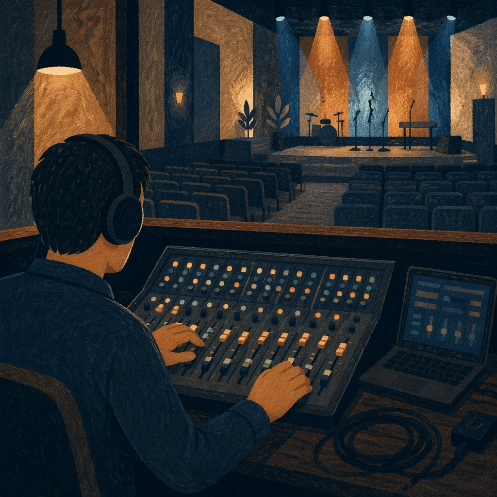 Church Audio Engineer at Mixing Console