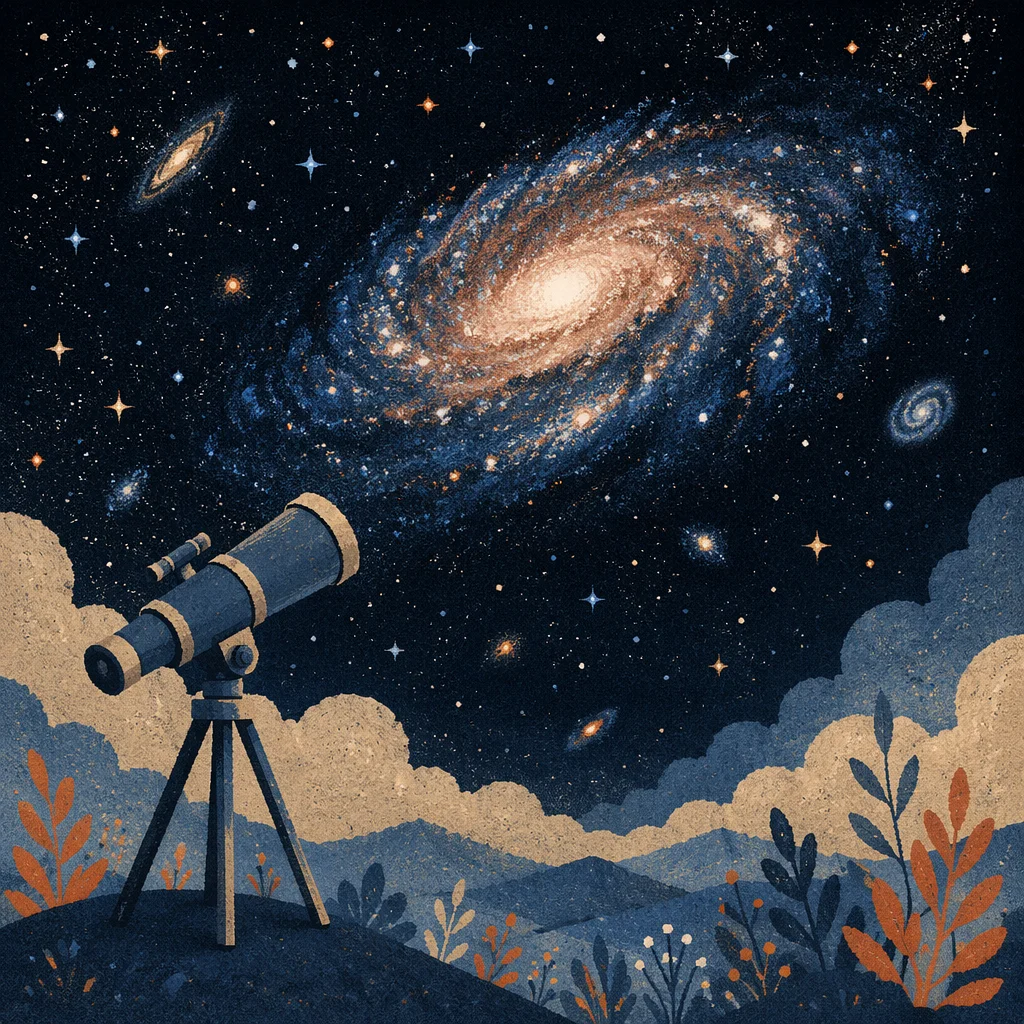 Telescope Under a Luminous Spiral Galaxy