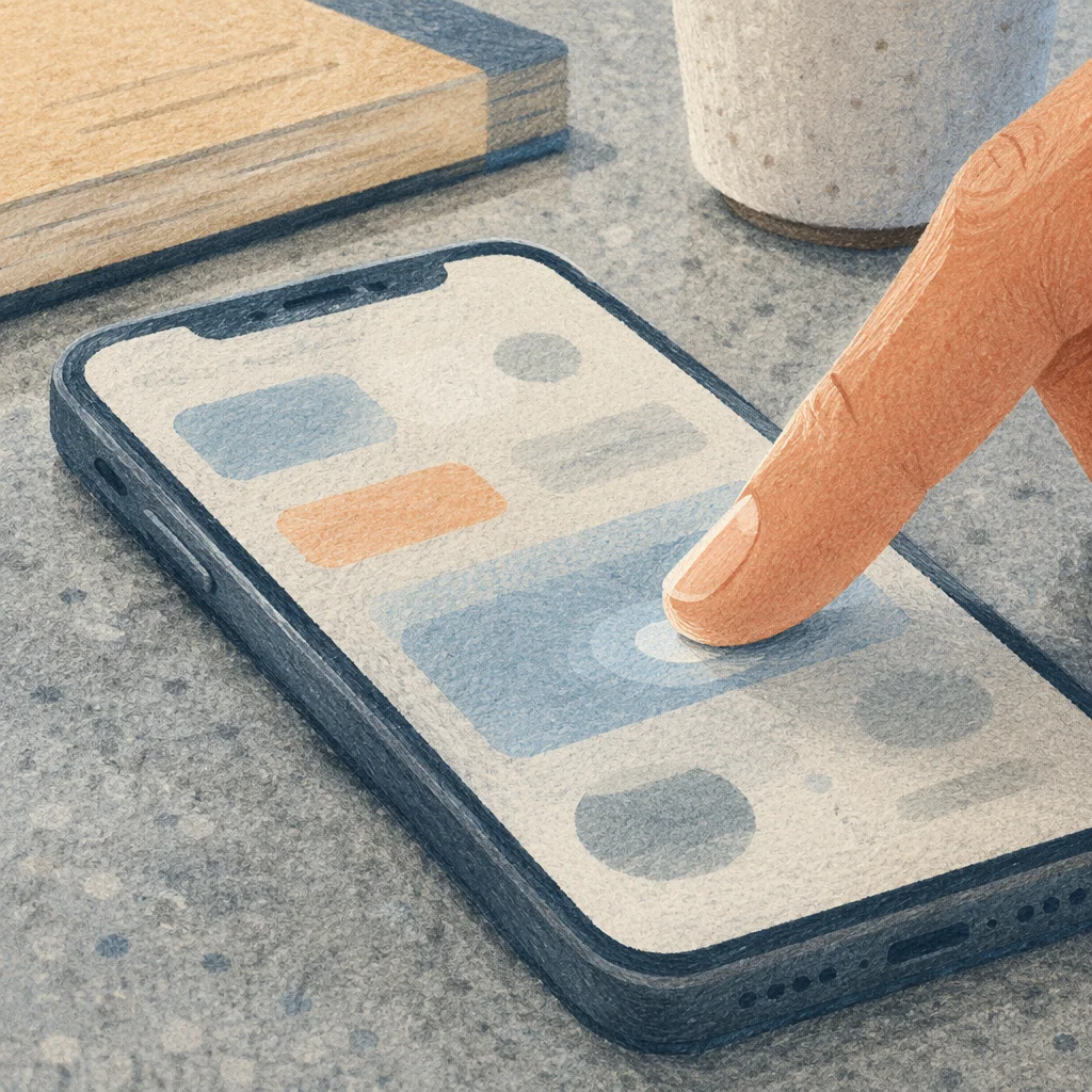 Finger Tapping Smartphone Screen Close Up