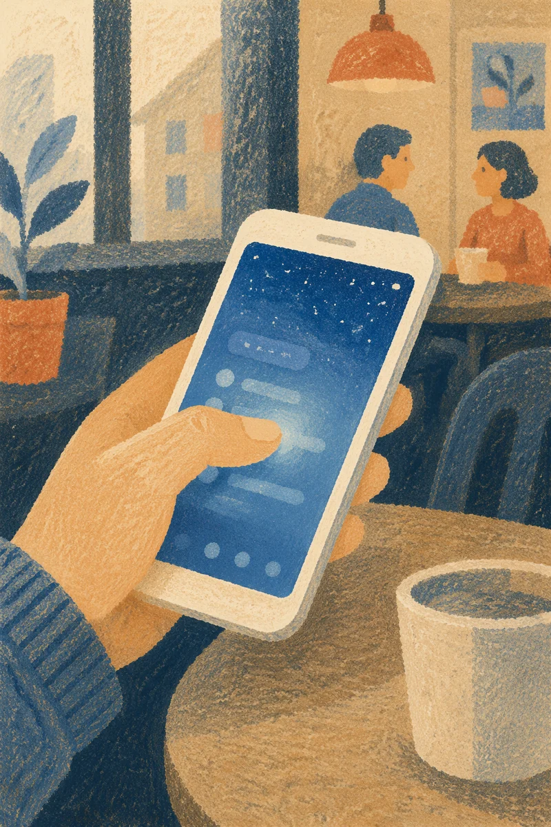 Finger Tapping Glowing Smartphone Screen