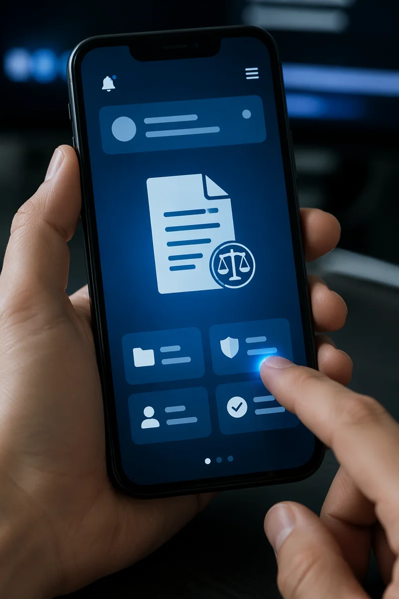 Finger Tapping Smartphone Legal Document Interface