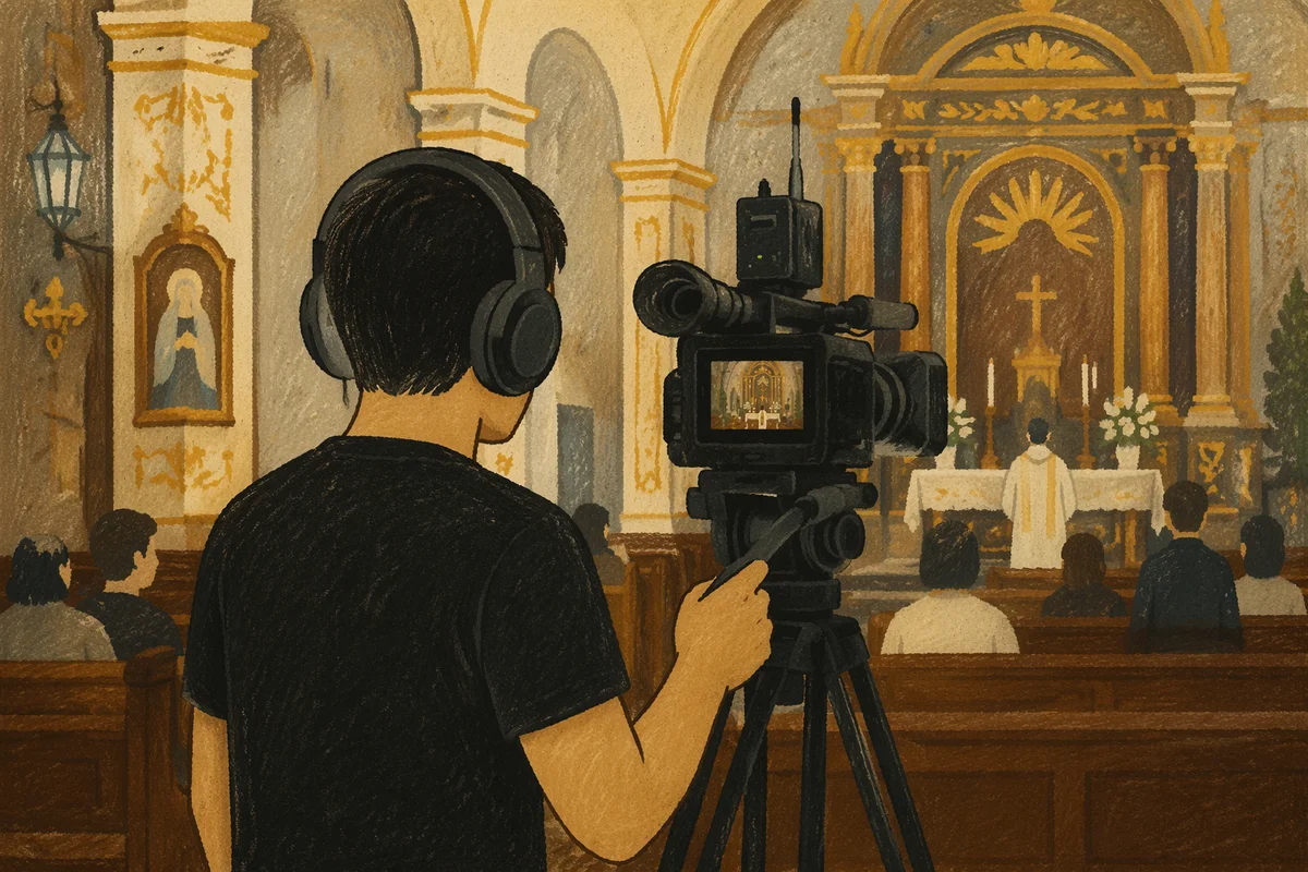 Church Service Video Production Operator at Work