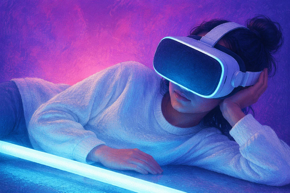 Immersive Virtual Reality Headset Close-Up