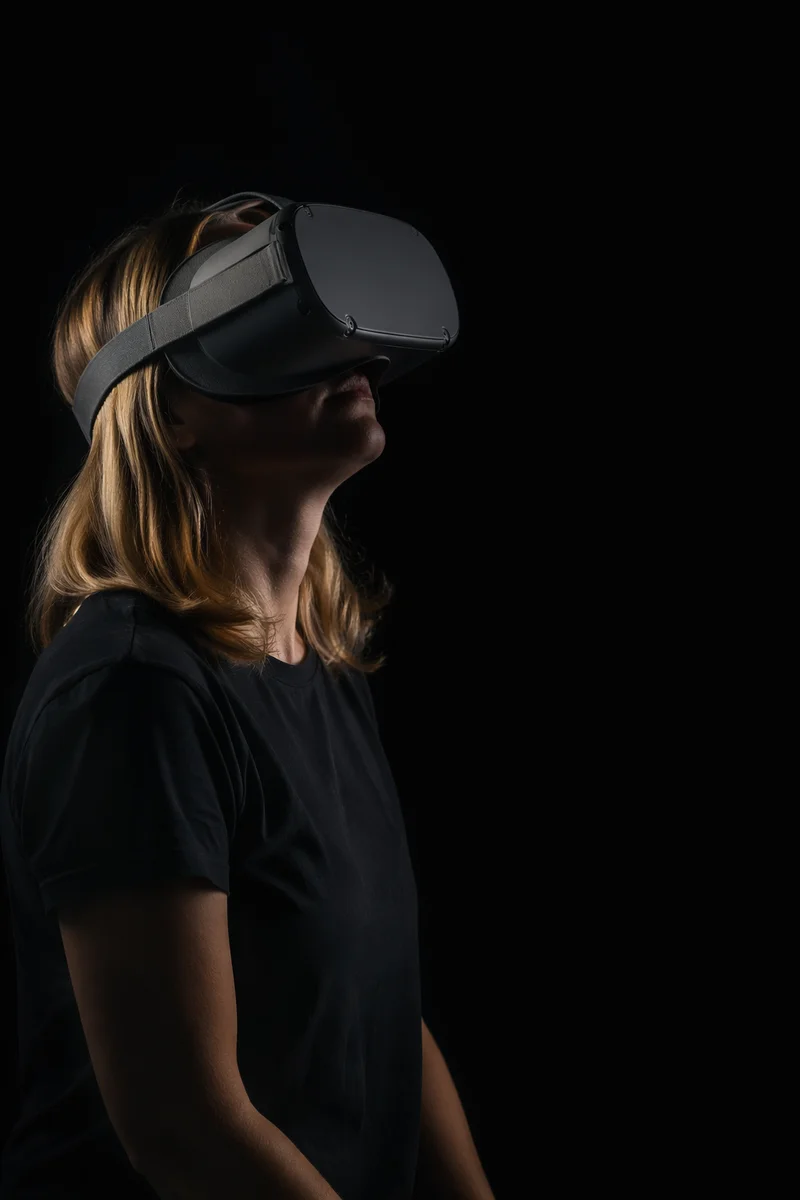 Immersive VR Headset Technology Portrait