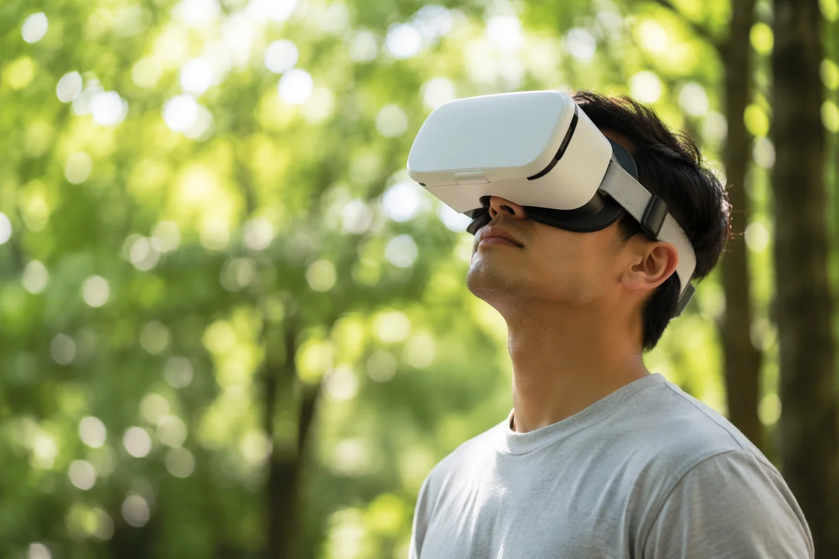 Immersive VR Experience in Sunlit Nature