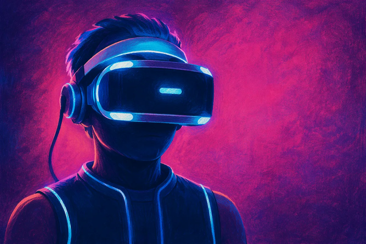 Neon Virtual Reality Headset Portrait