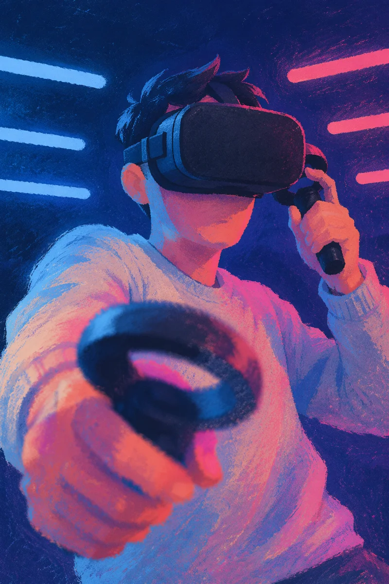 Immersive Virtual Reality Neon Studio Portrait