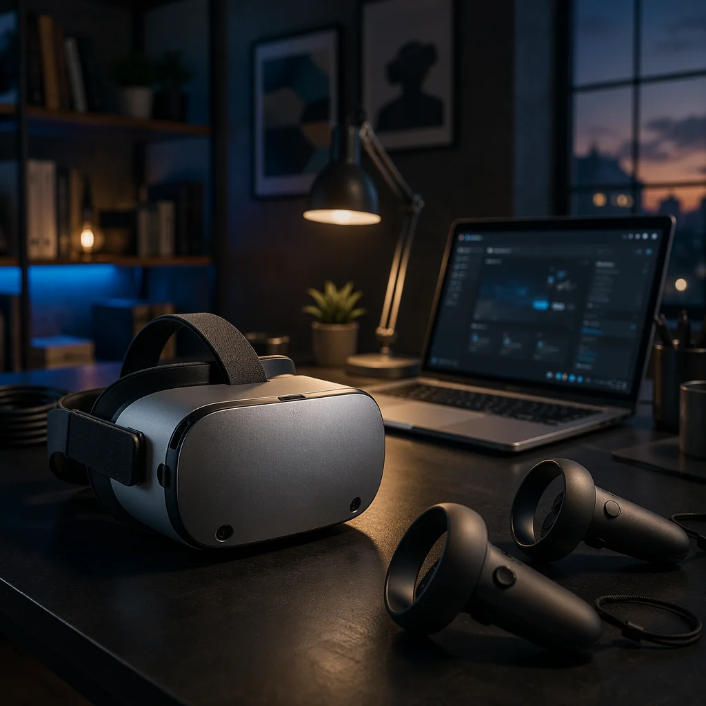 Virtual Reality Headset on Studio Desk
