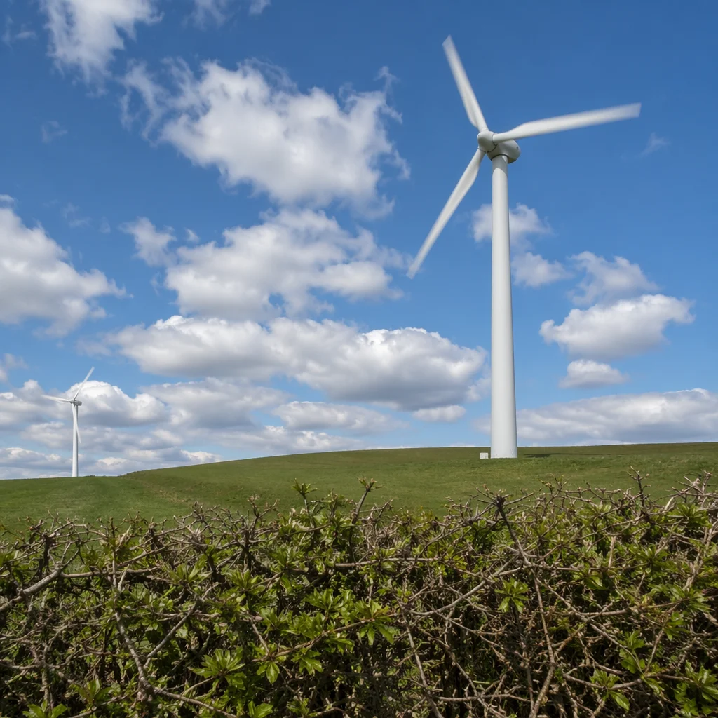 Wind Turbines Over Spring Green Hills
