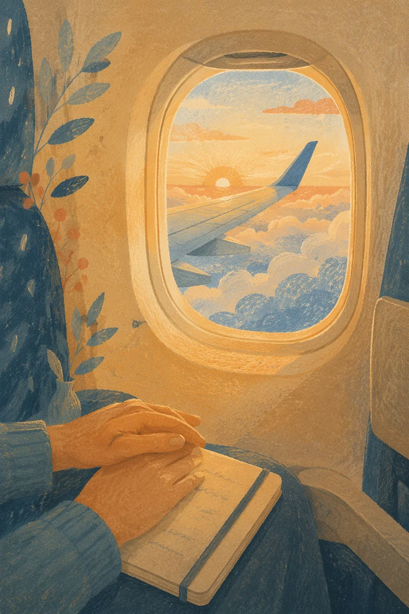 Peaceful Sunrise Flight Above Cloudy Skies