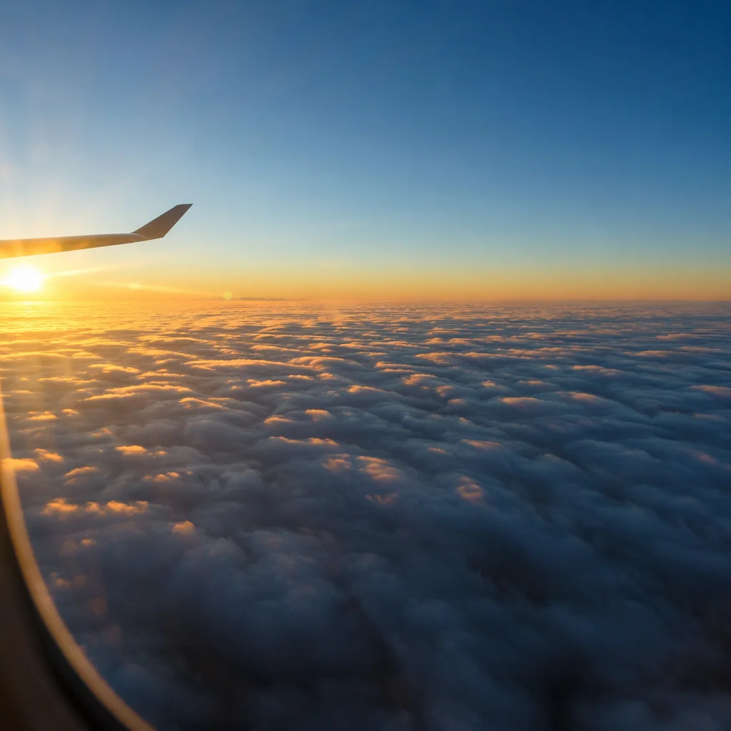 Golden Hour Flight Above Peaceful Clouds