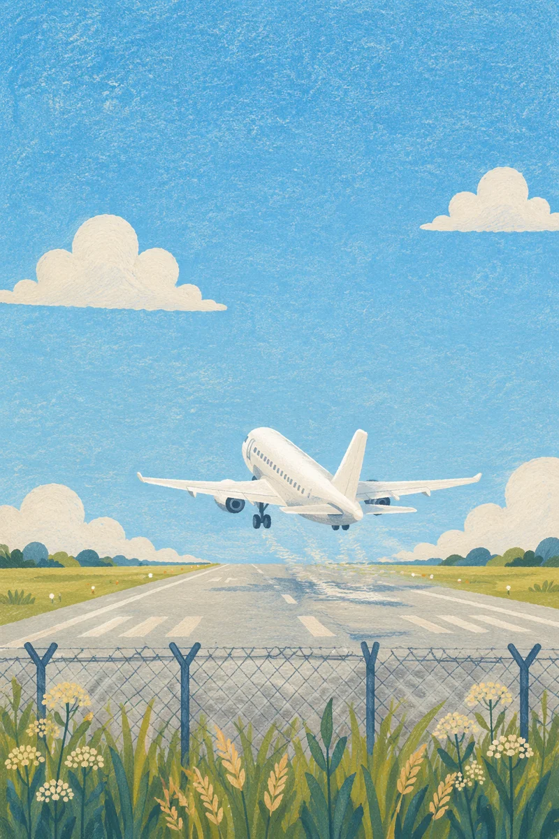 Airplane Taking Off Under Clear Blue Sky