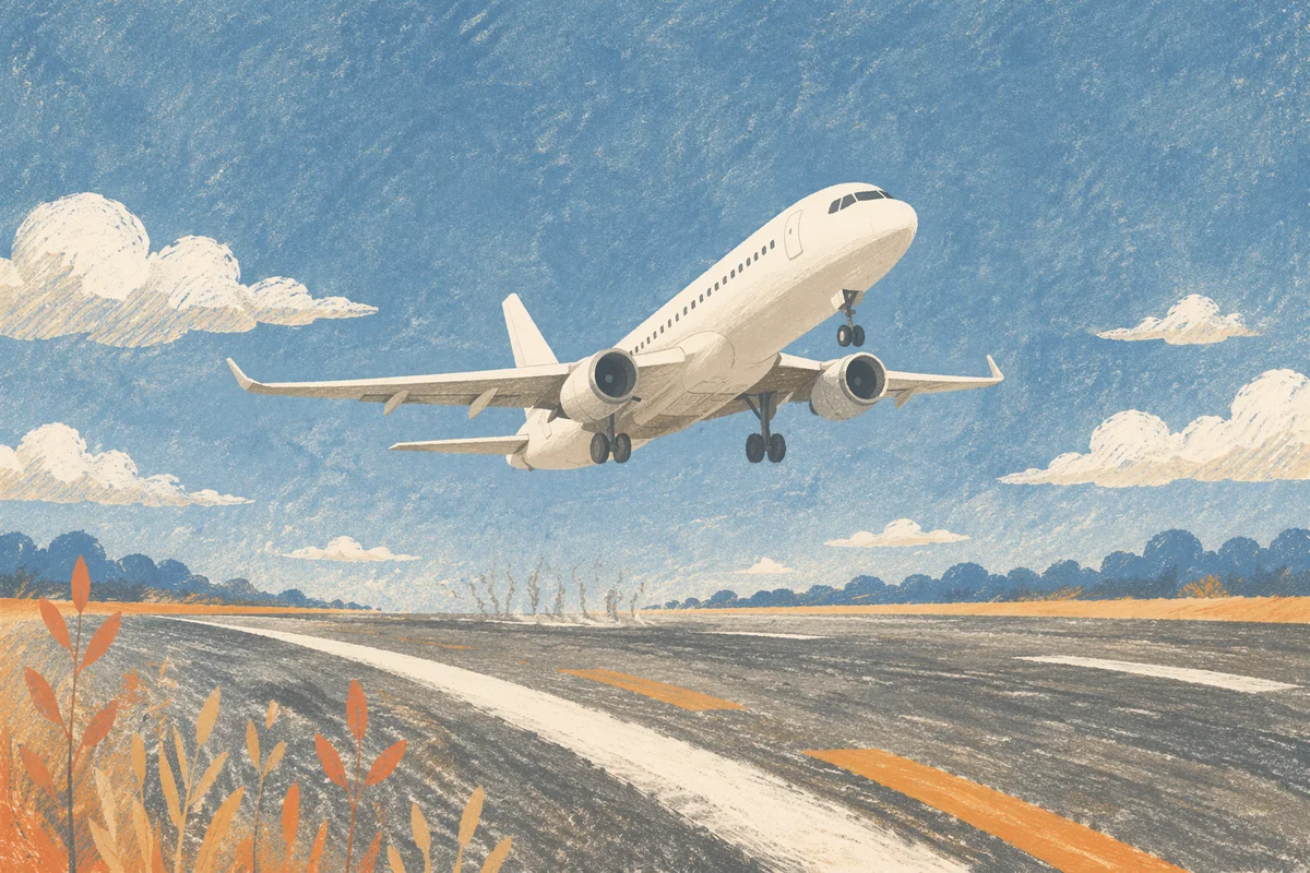 Airplane Taking Off Under Blue Sky