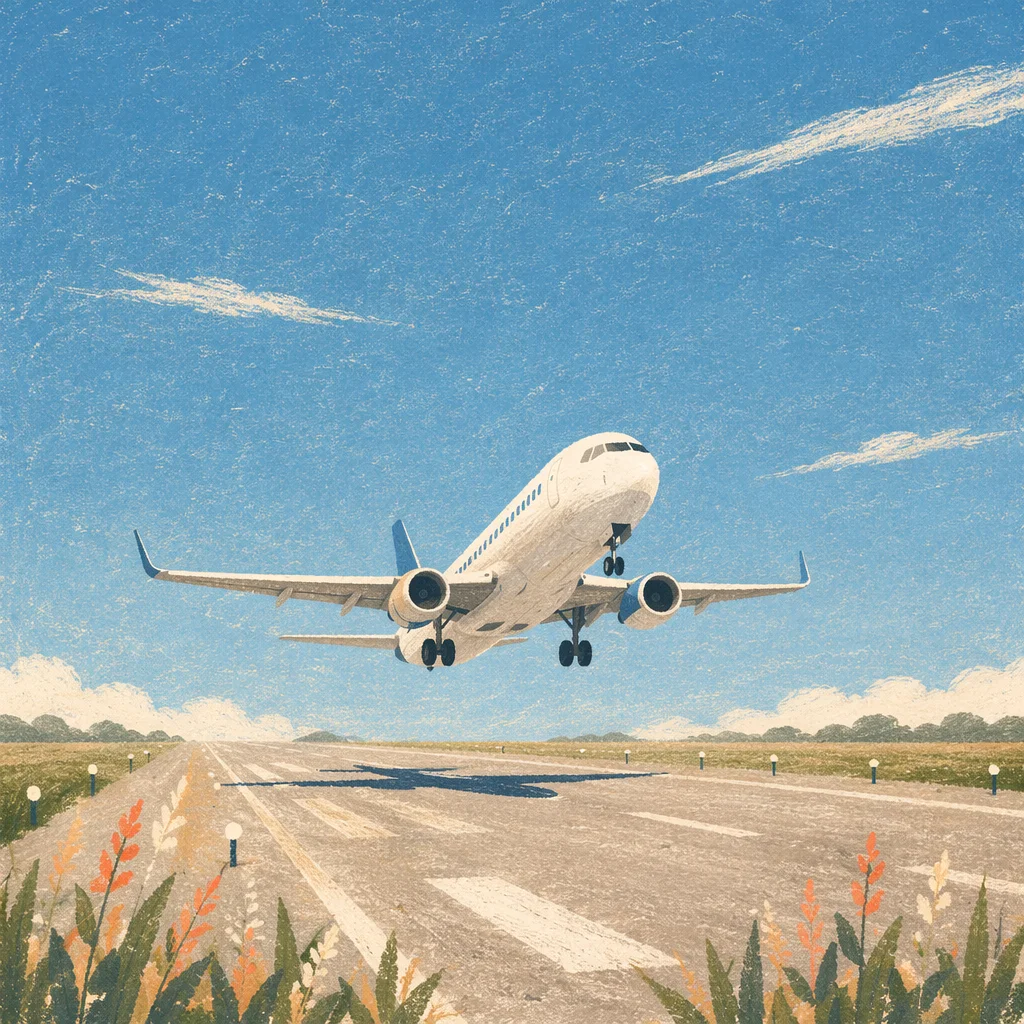 Airplane Taking Off Under Clear Blue Sky