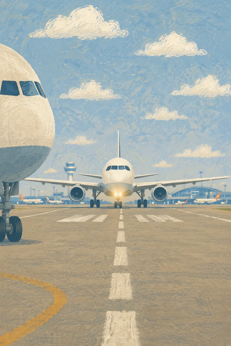 Airplane Taking Off Under Blue Sky